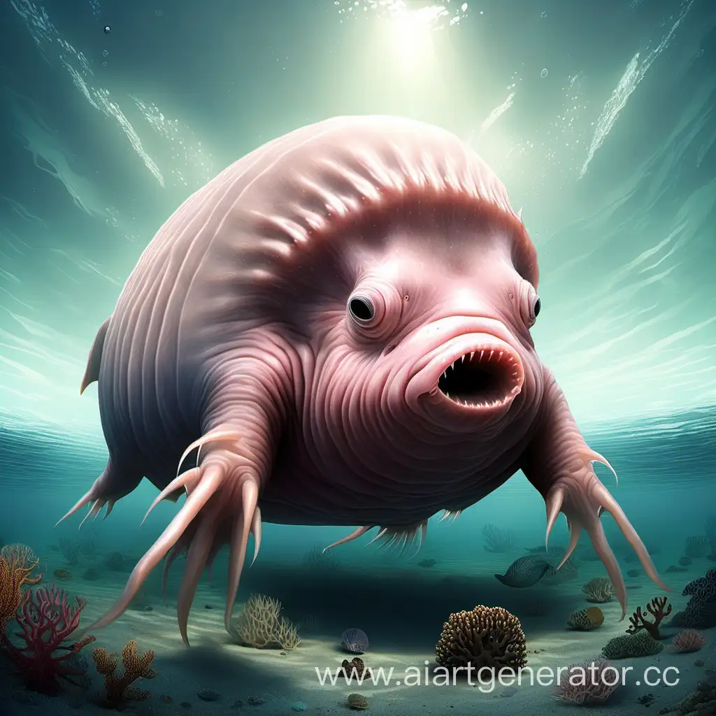 Enormous-Sea-Pig-Swimming-in-Deep-Ocean-Waters