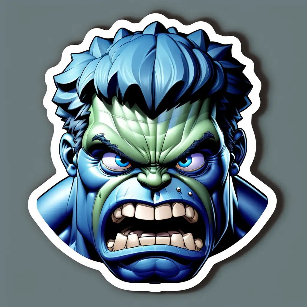 blue the HULK head sticker clear background