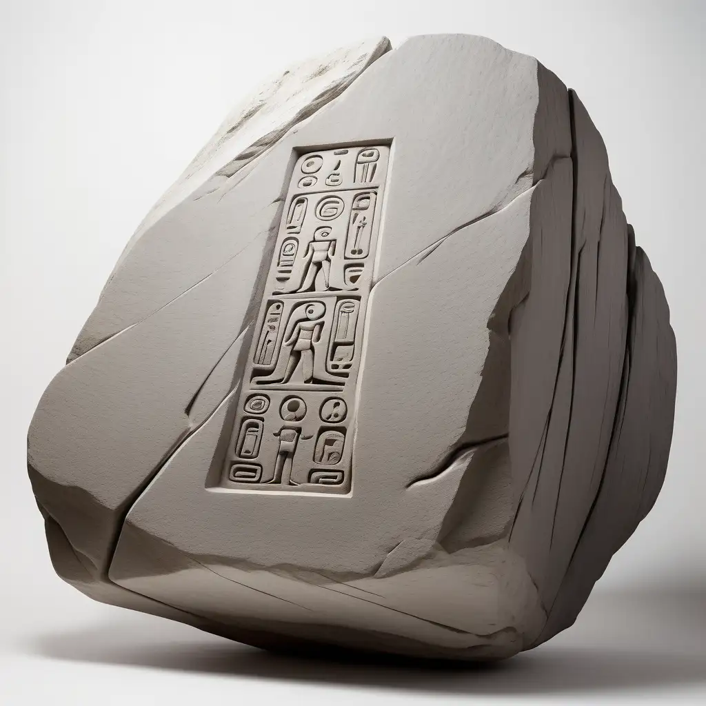 Mystical STX Hieroglyph Engraved on Enormous Gray Rock