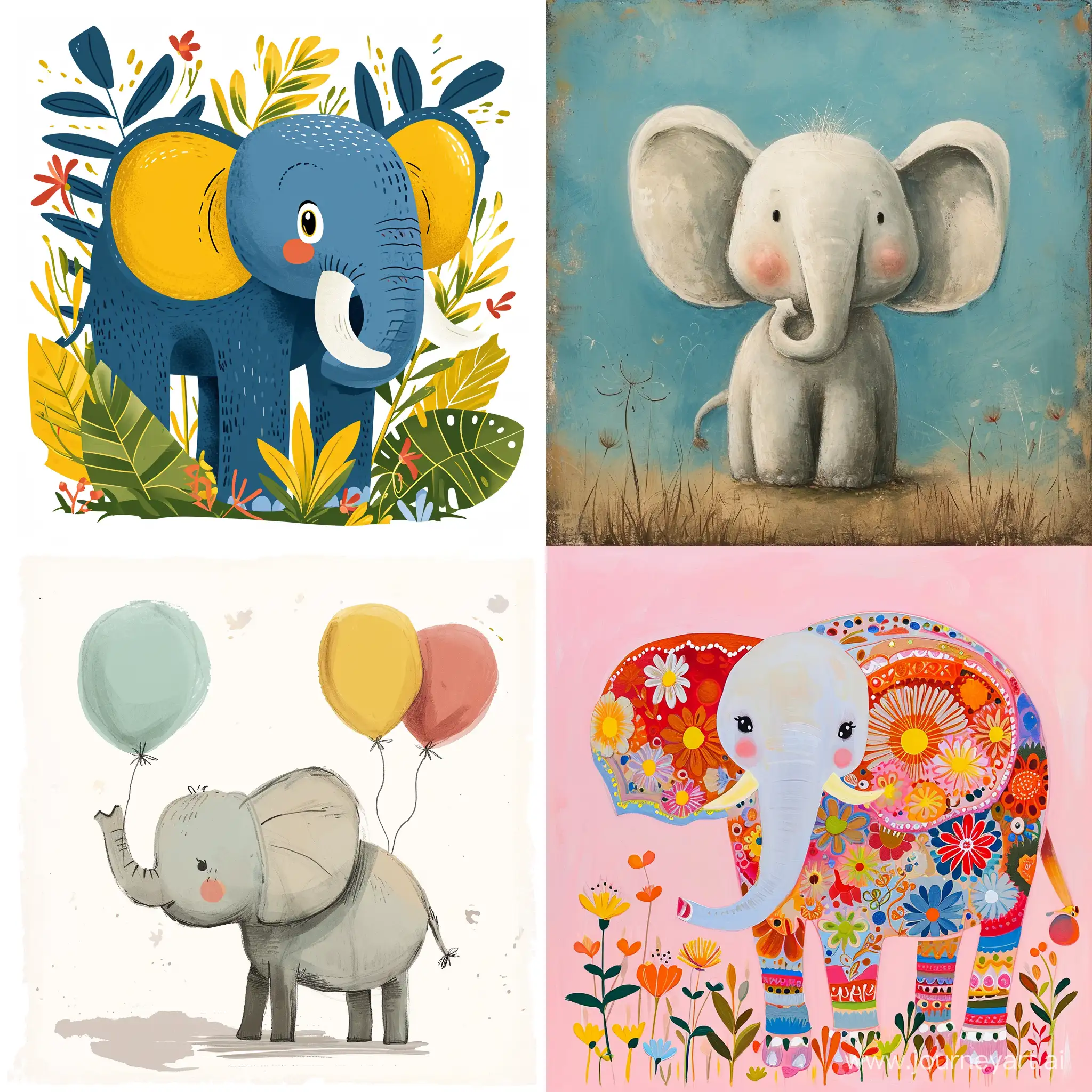 Joyful-Elephant-in-Vibrant-Artistic-Display