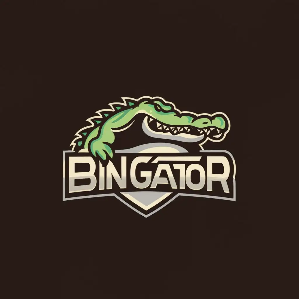 a logo design,with the text "Bin gator", main symbol:A stylized alligator silhouette in a sleek, modern design, perhaps with geometric elements for a contemporary feel,complex,clear background