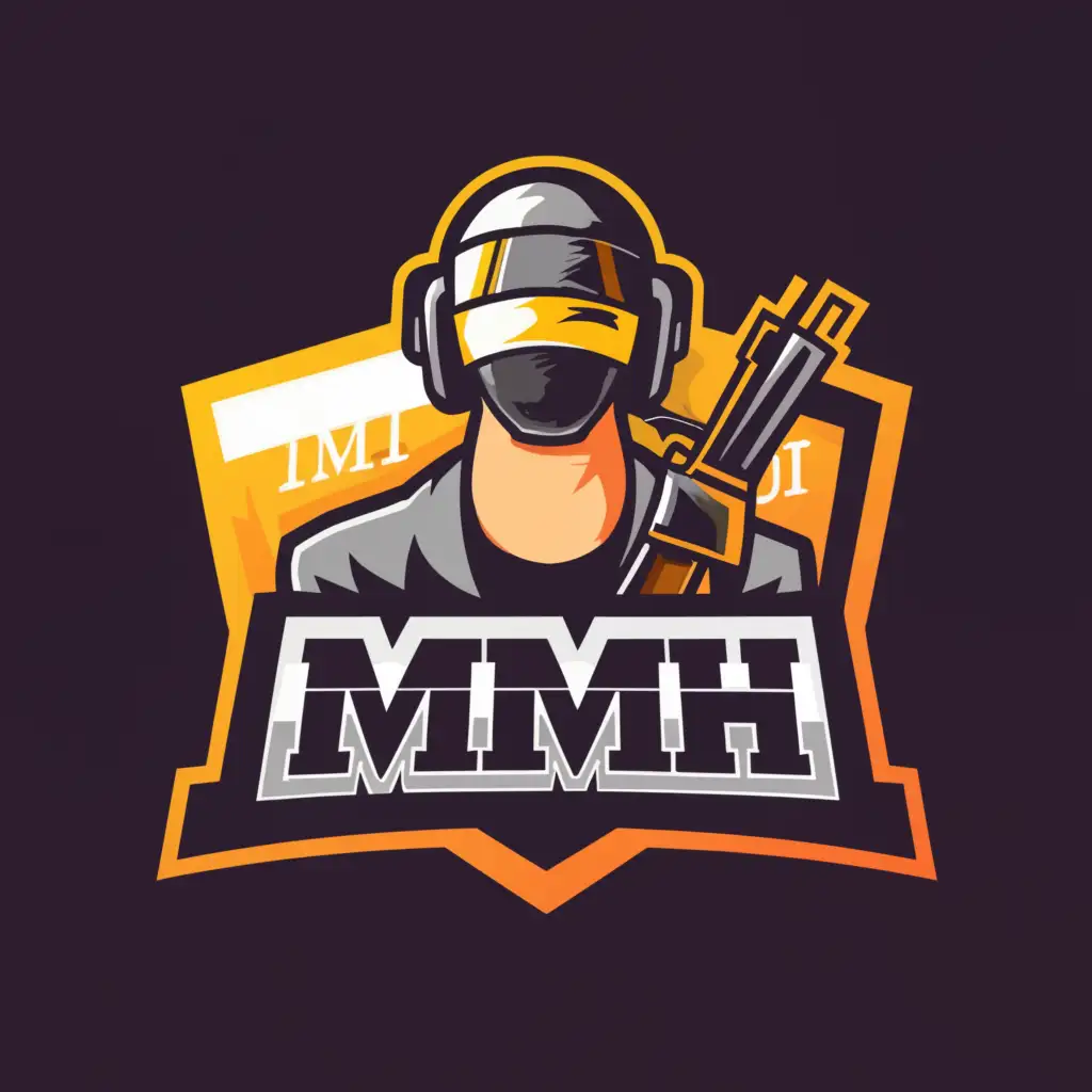 a logo design,with the text "MMH", main symbol:PUBG GAMER,Moderate,be used in Entertainment industry,clear background