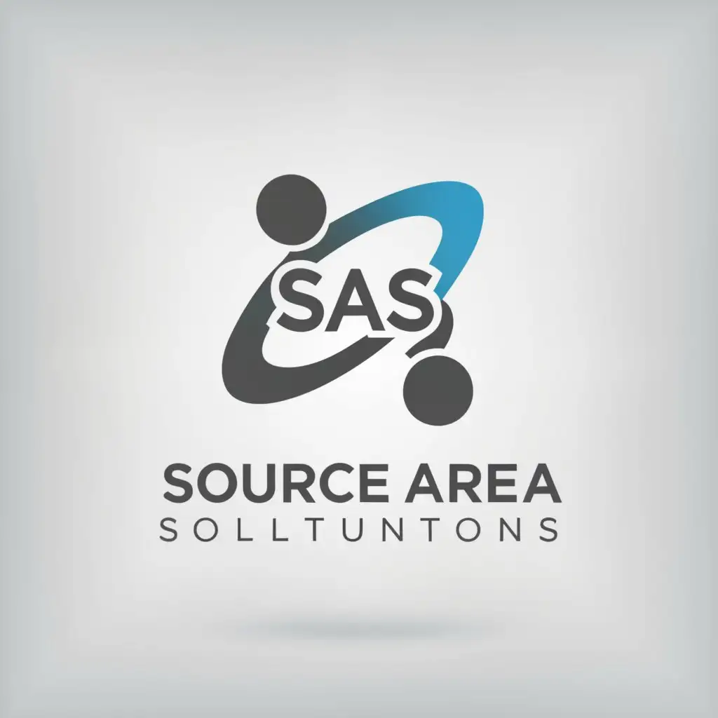 a logo design,with the text 'Source Area Solutions', main symbol:SAS,Moderate, be used in Technology industry, white  background