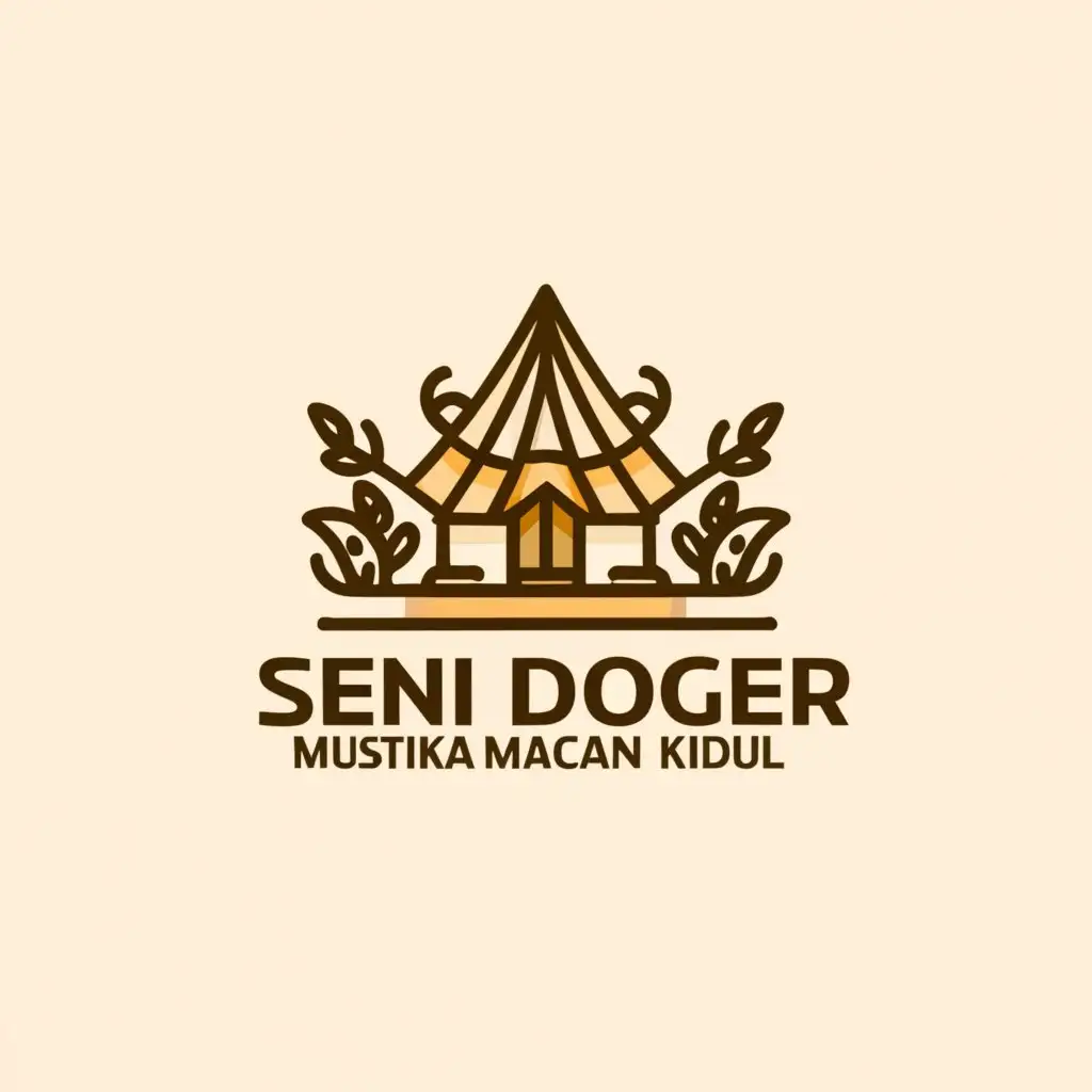 a logo design,with the text "SENI DOGER "MUSTIKA MACAN KIDUL"", main symbol:JAVANESE CULTURE,Moderate,be used in Education industry,clear background