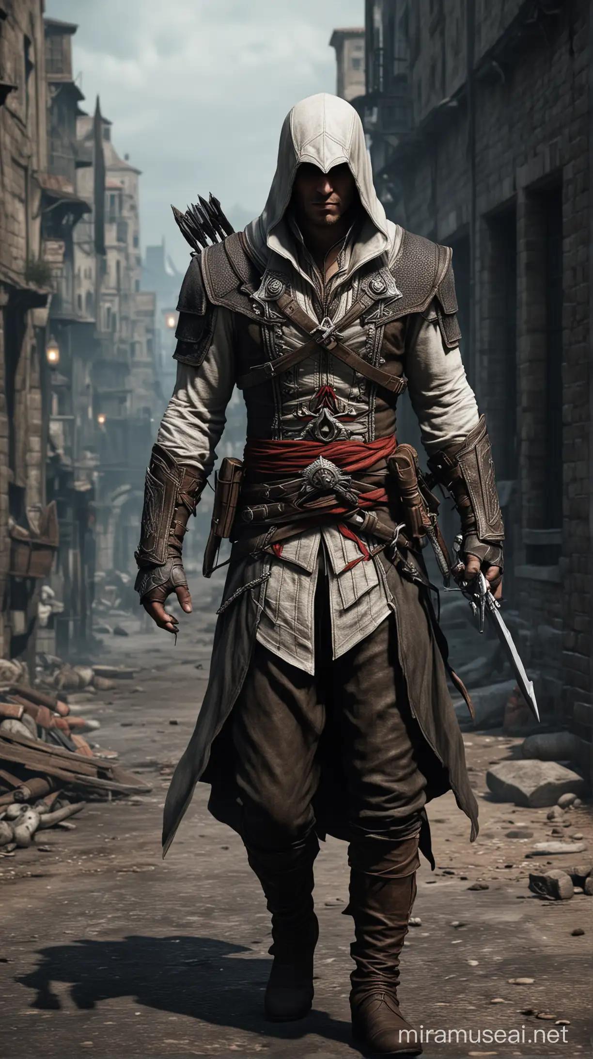 Stealthy Assassin in Shadowy Realism