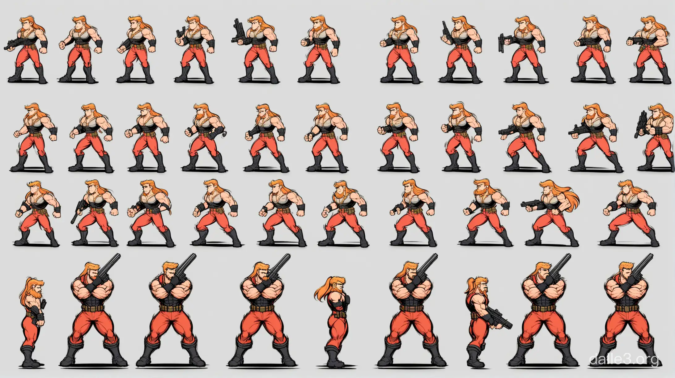 Dynamic FullLength Contra Game Character in Disney Cartoon Style ...