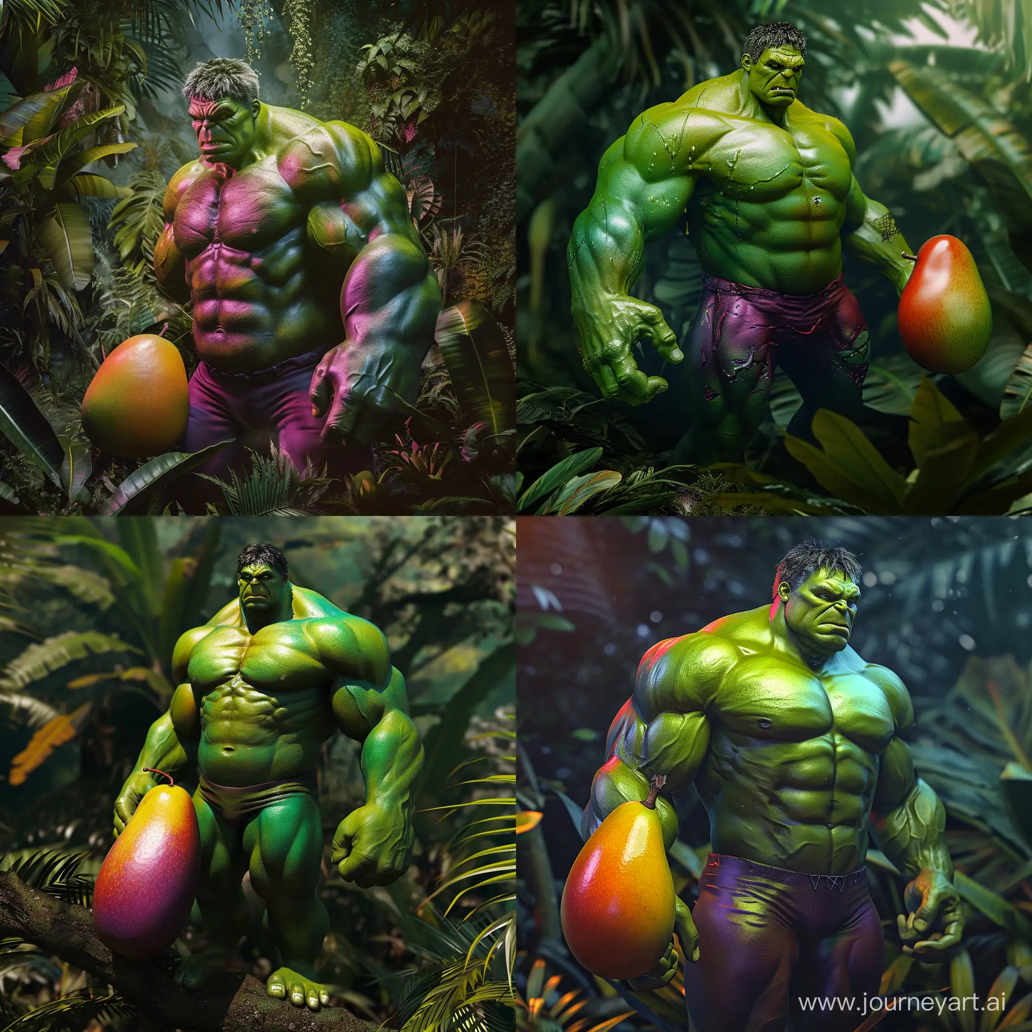 Realistic-HulkColored-Mango-in-Jungle-Setting