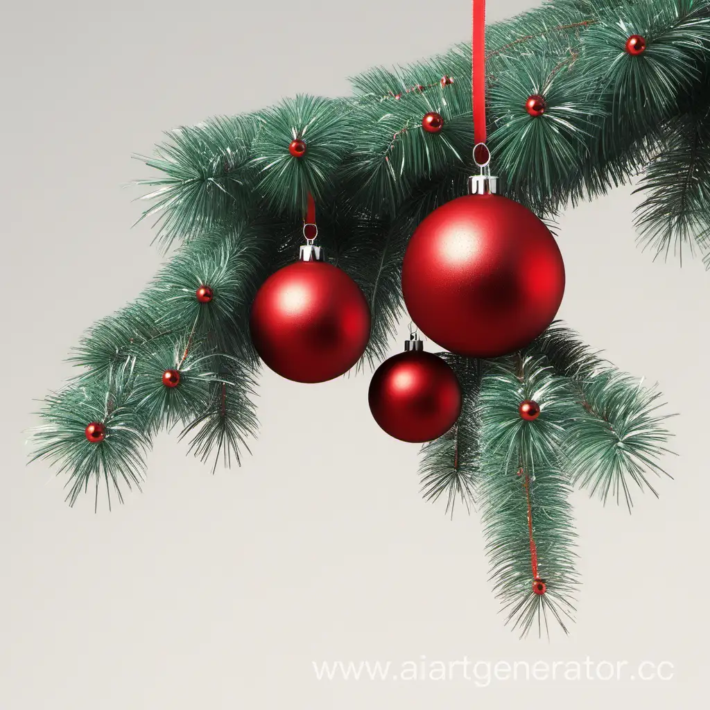 Festive-New-Years-Fir-Branch-with-Vibrant-Red-Baubles