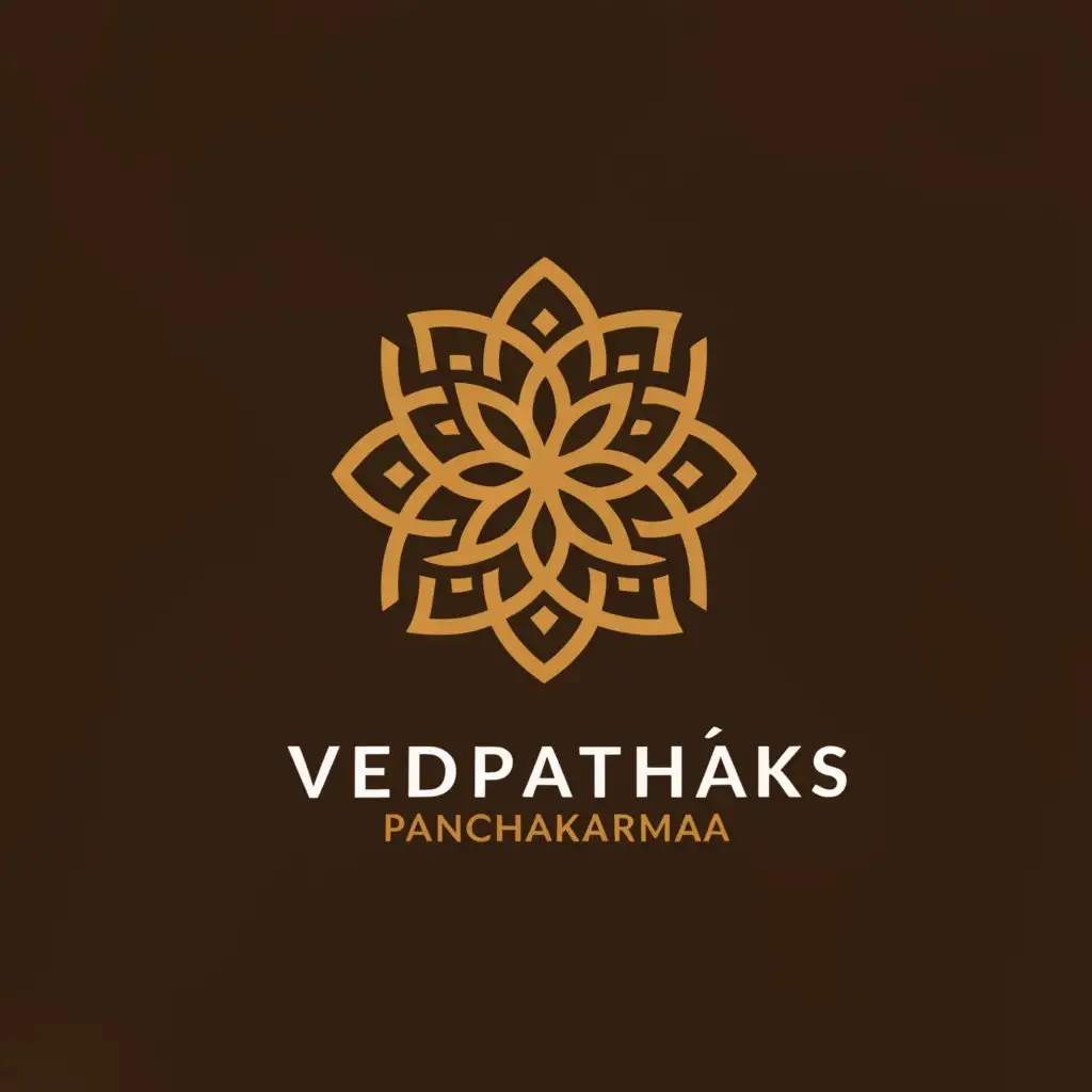 a logo design,with the text "Vedpathaks", main symbol:Ayurvedic Panchakarma,complex,clear background