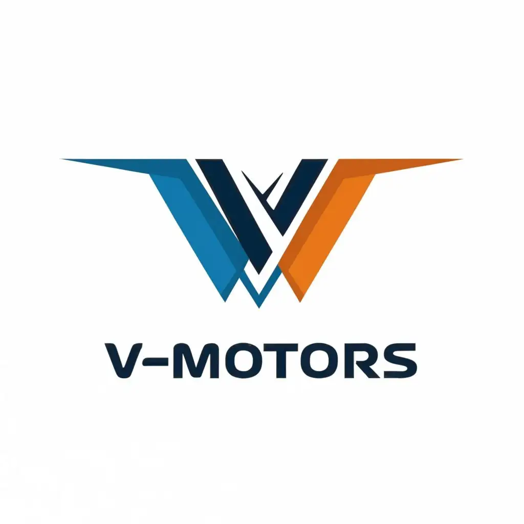 logo, letter V, with the text "V-MOTORS", typography, be used in Automotive industry
