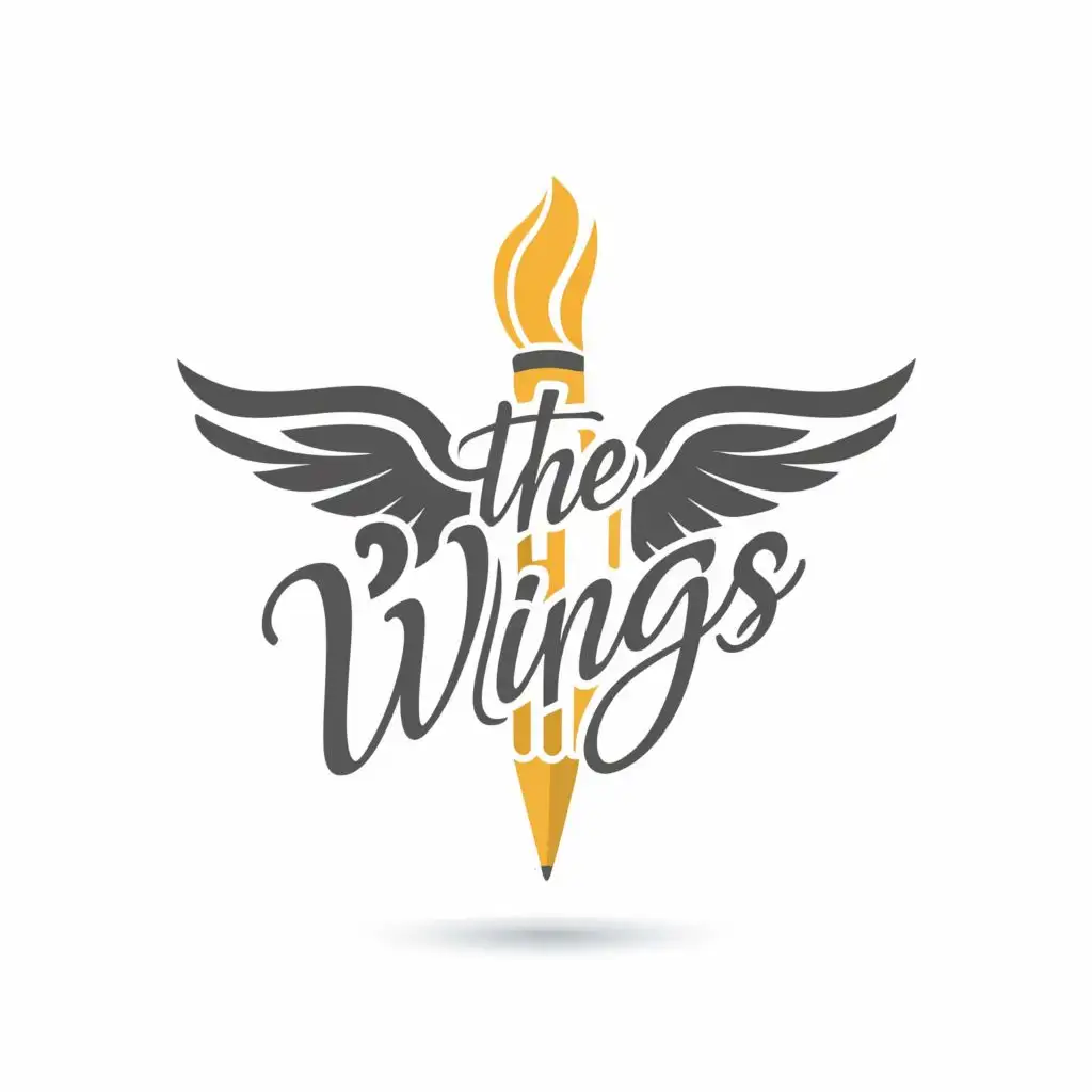 logo, PENCIL, with the text "THE WINGS", typography, be used in Education industry