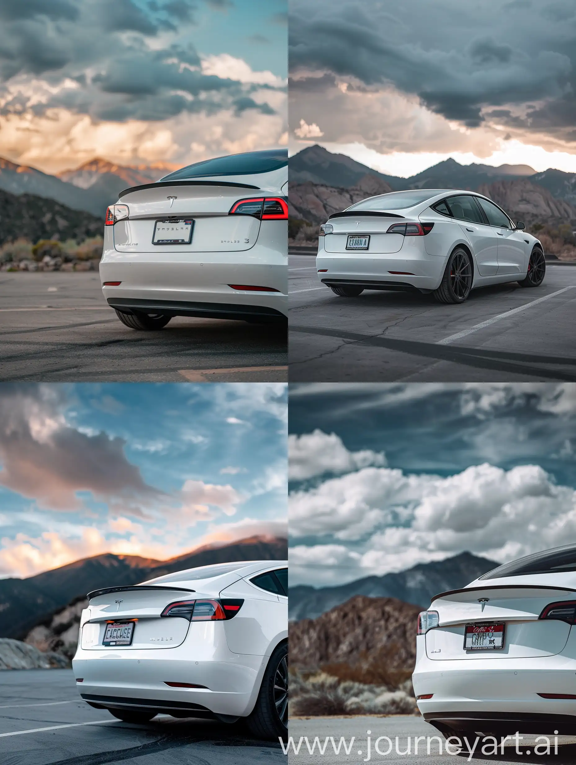 Sleek-White-2023-Tesla-Model-3-Against-Mountain-Backdrop