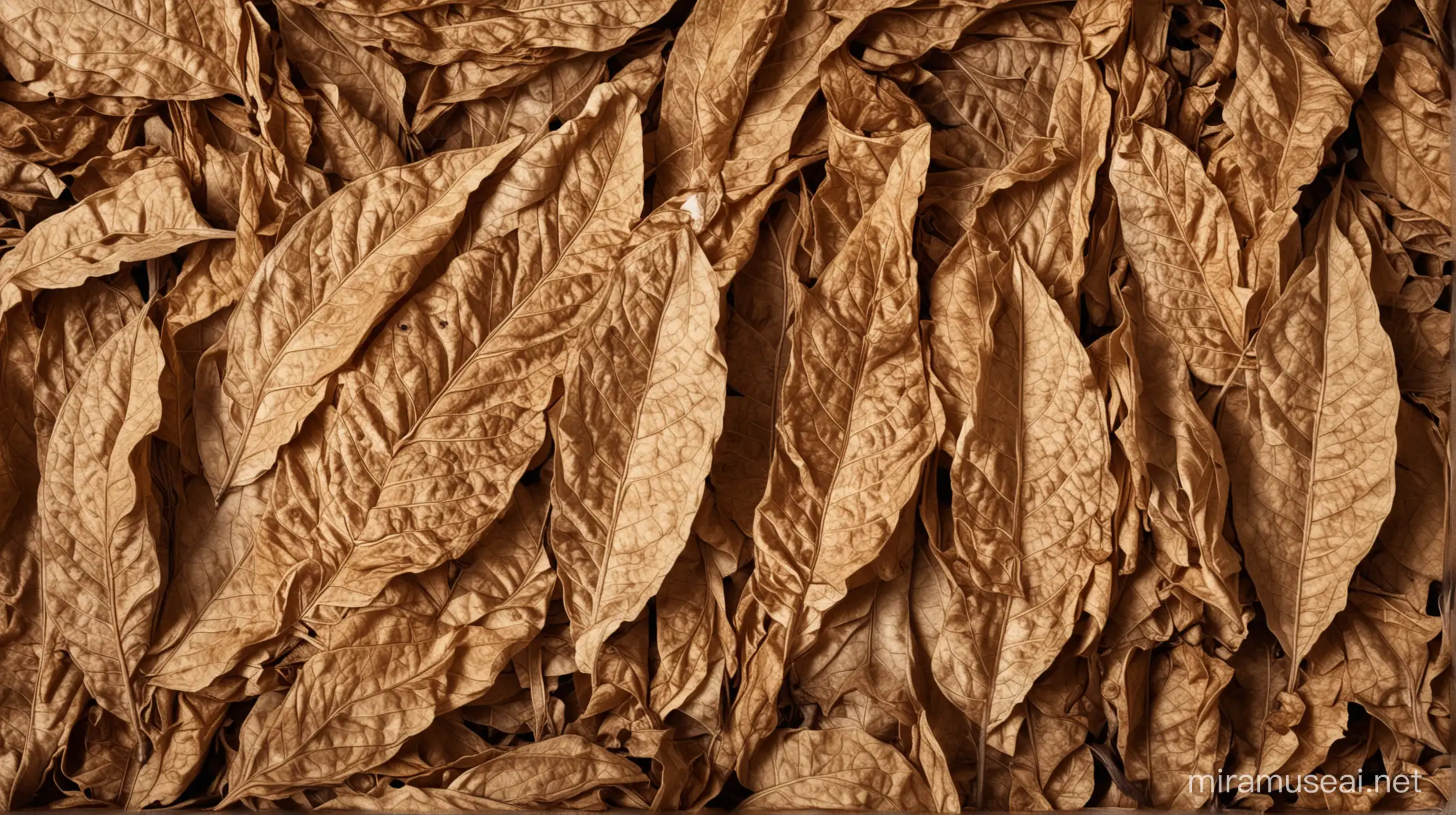 dry tobacco leaf, balck and white, manufacturing