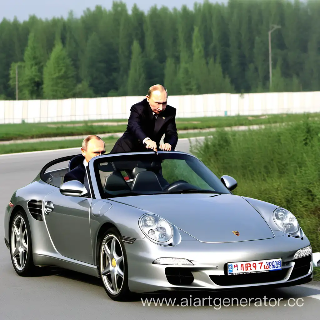 Putin riding porshe 911