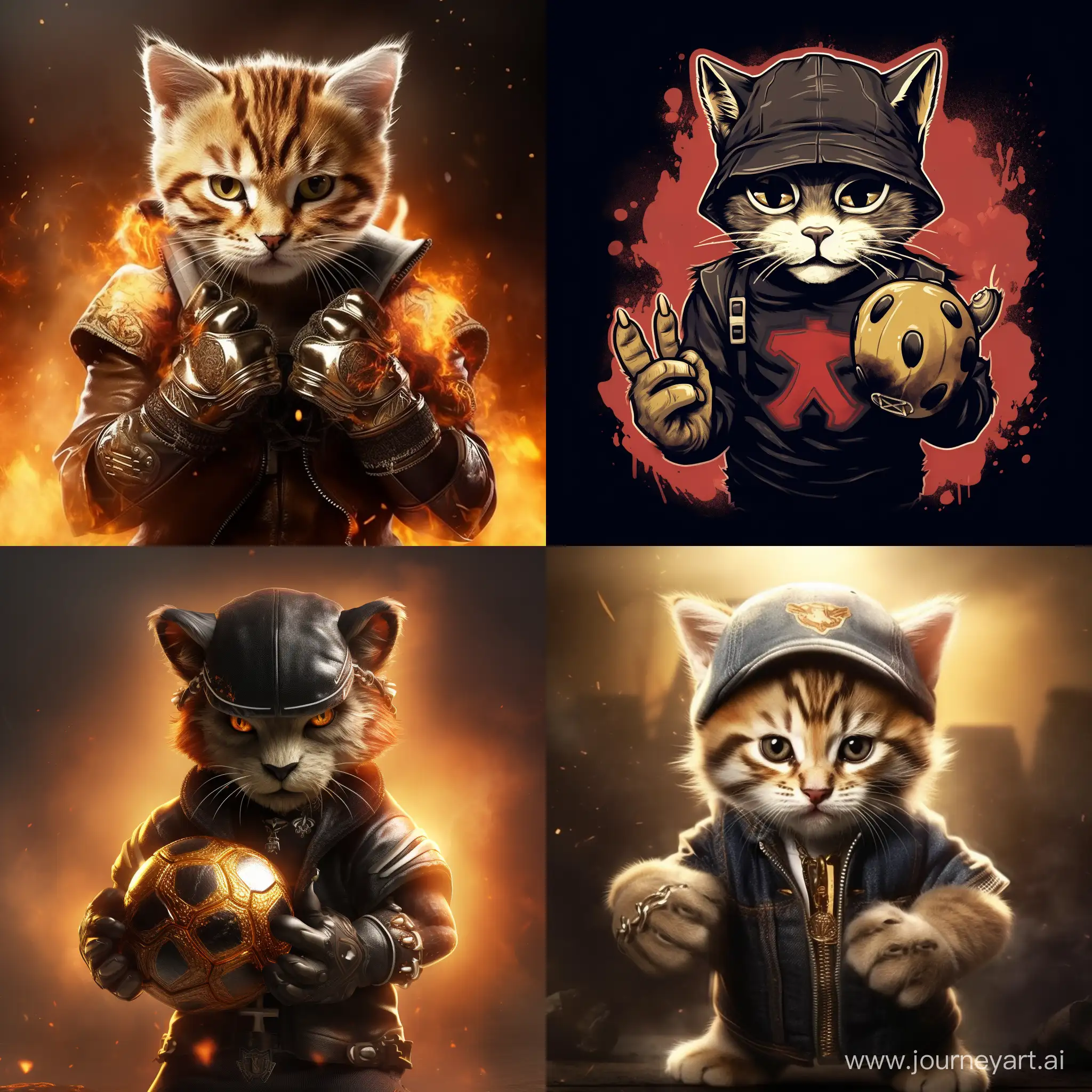 Playful-Kitty-Football-Hooligan-with-Flare-and-Brass-Knuckles