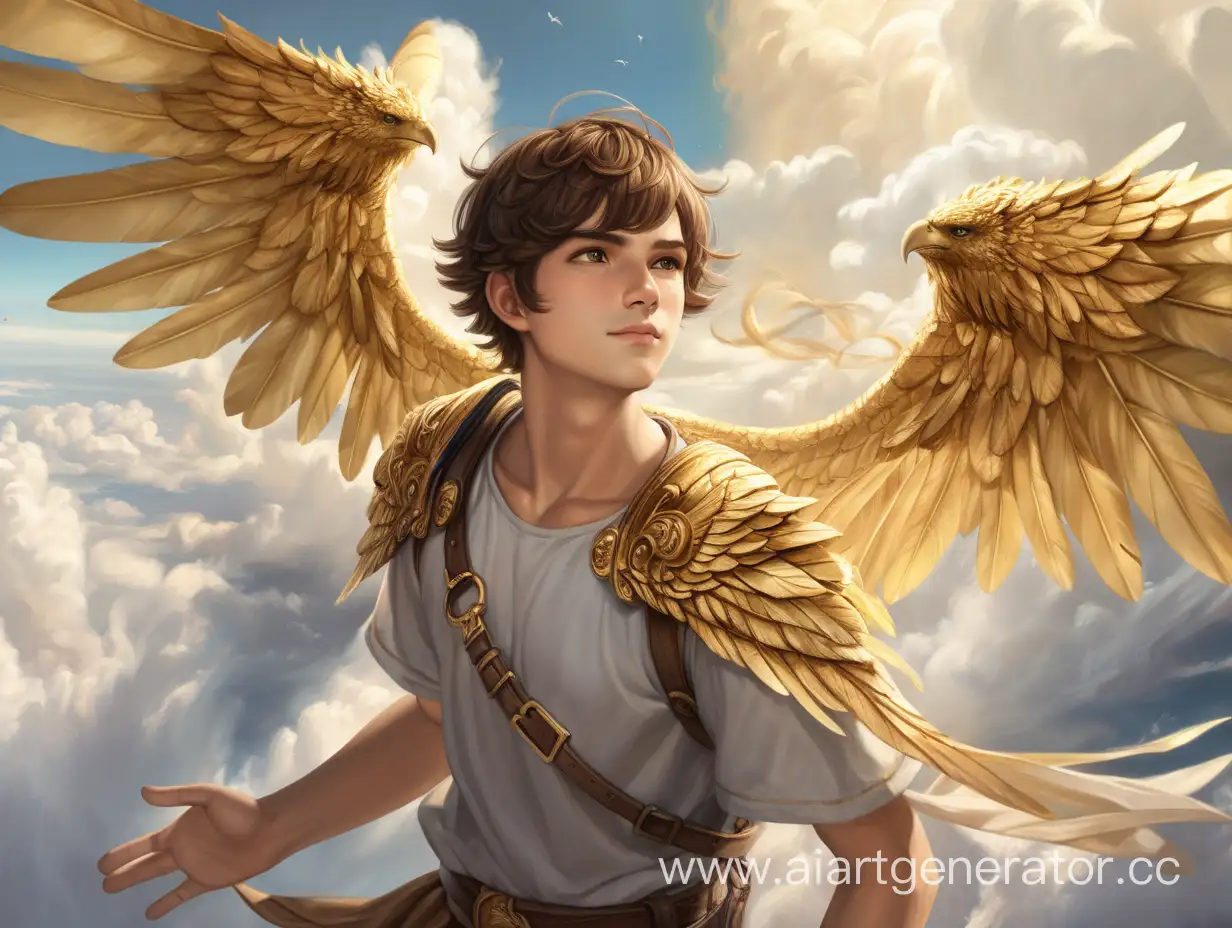 Fantasy-Man-with-Golden-Wings-Amidst-Soaring-Clouds