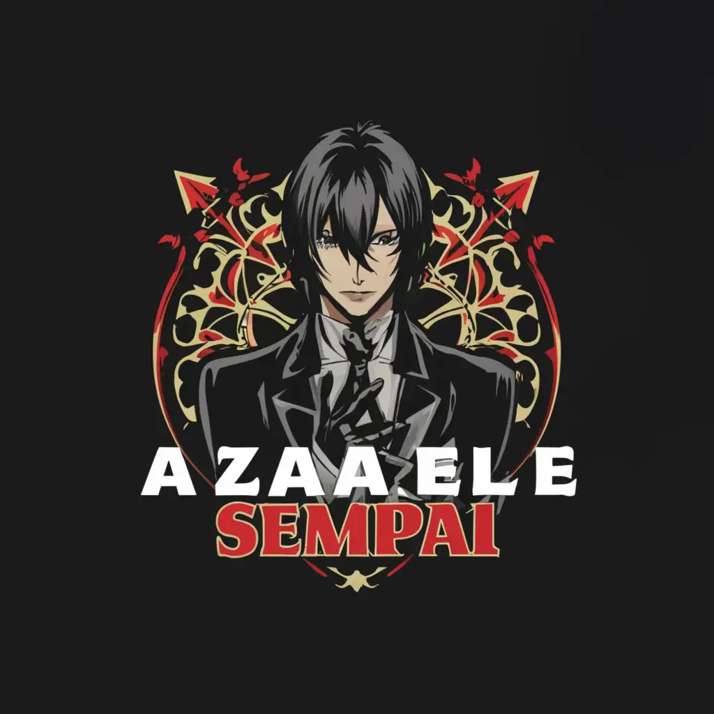 a logo design,with the text "AZAZELE_SEMPAi", main symbol:anime dark butler Sebastian,complex,be used in Internet industry,clear background