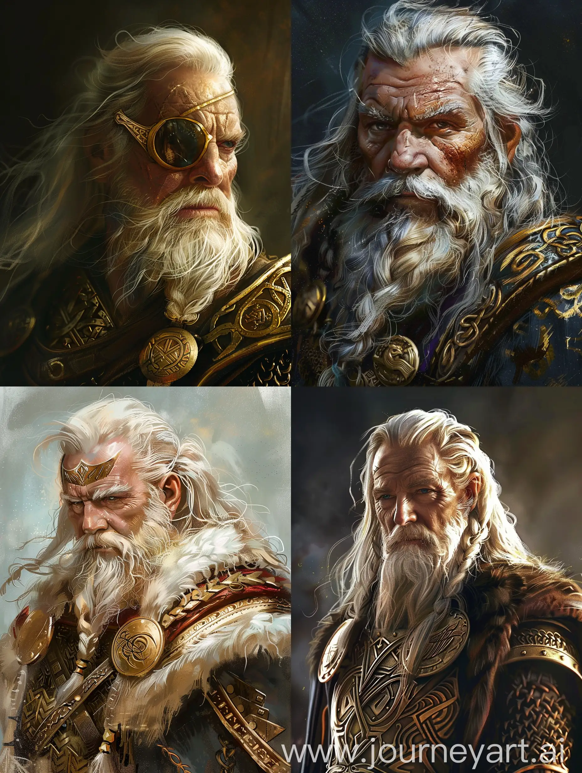 retrato del Dios Odin realista