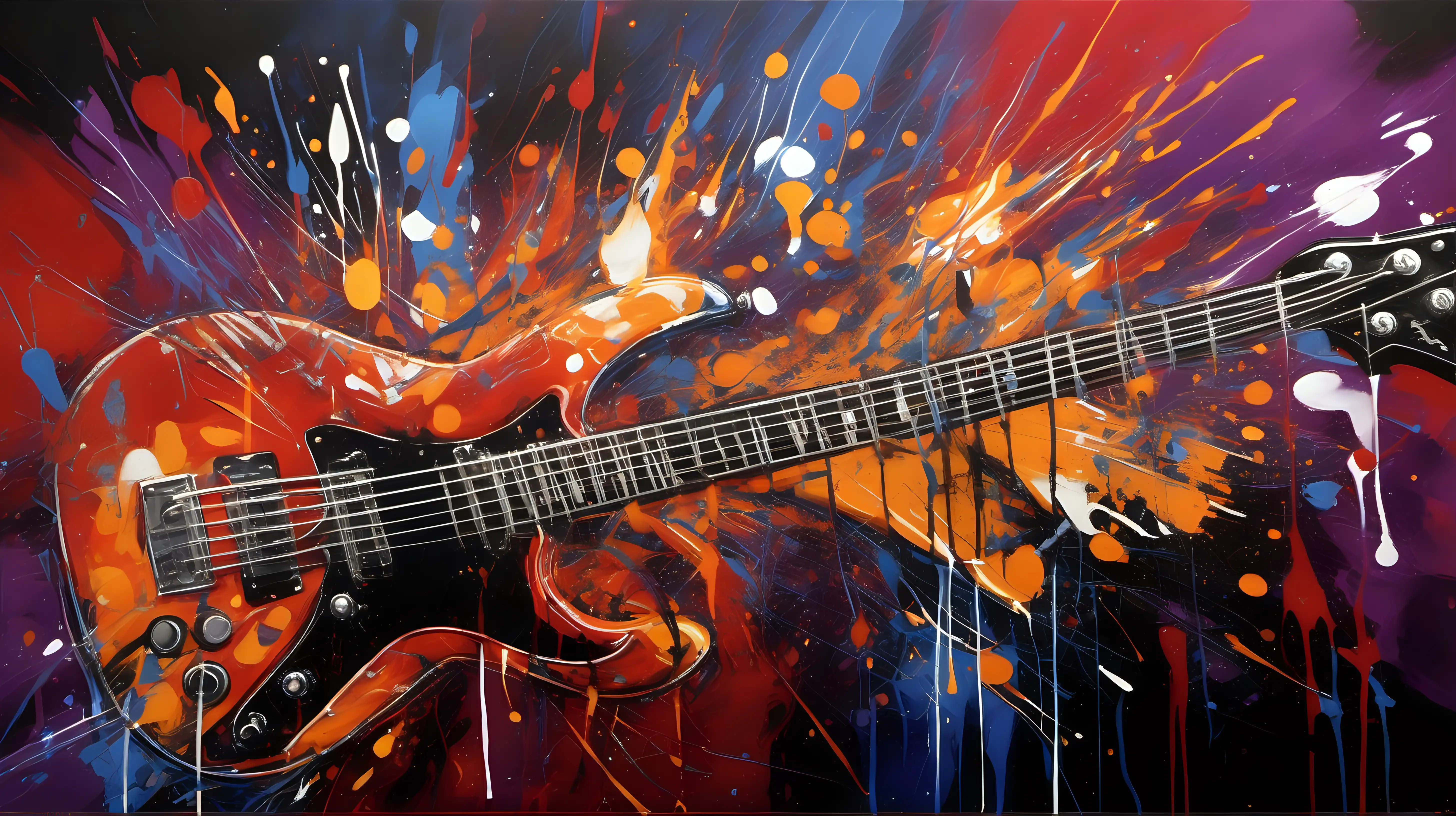 Dynamic Abstract Expressionist Rock Music Painting