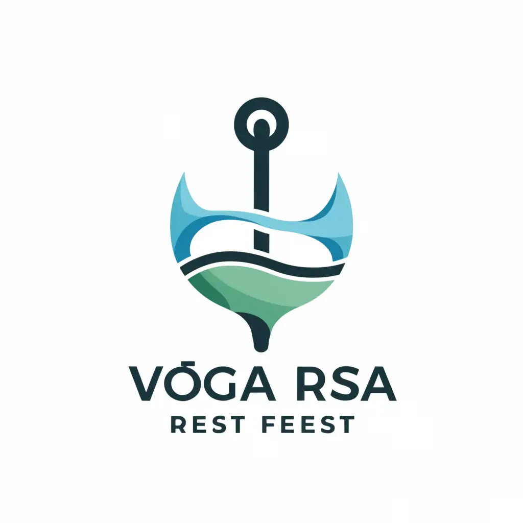 a logo design,with the text "Volga Rest Fest", main symbol:Waves, anchor,Moderate,clear background