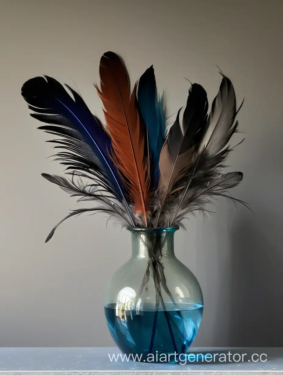 Elegant-Feather-Arrangement-in-a-Vase-for-Stylish-Home-Decor