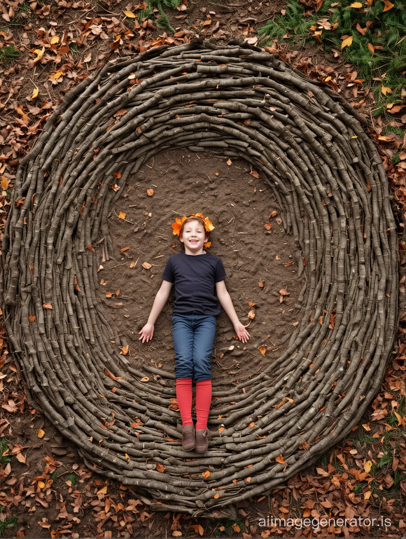 extrovert in the style of Andy Goldsworthy