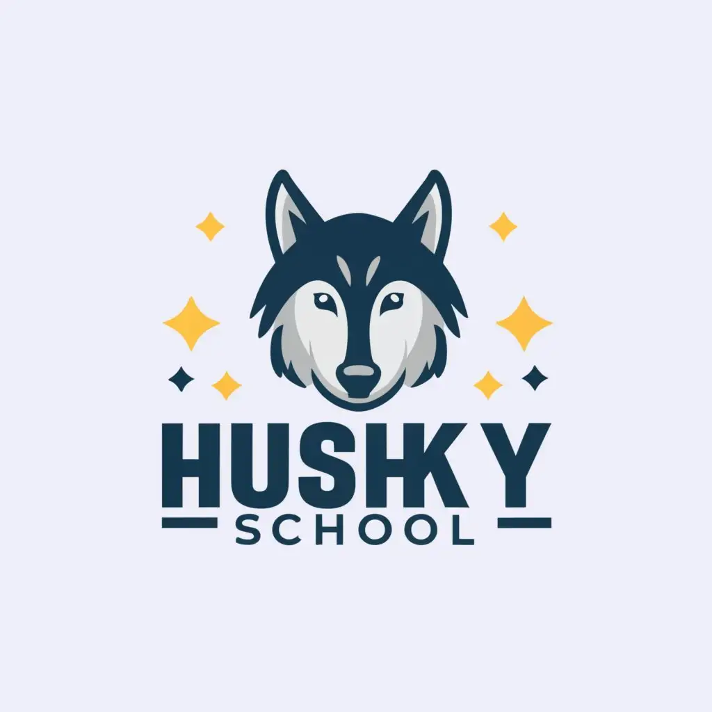 a logo design,with the text "husky school", main symbol:husky,Moderate,be used in Education industry,clear background