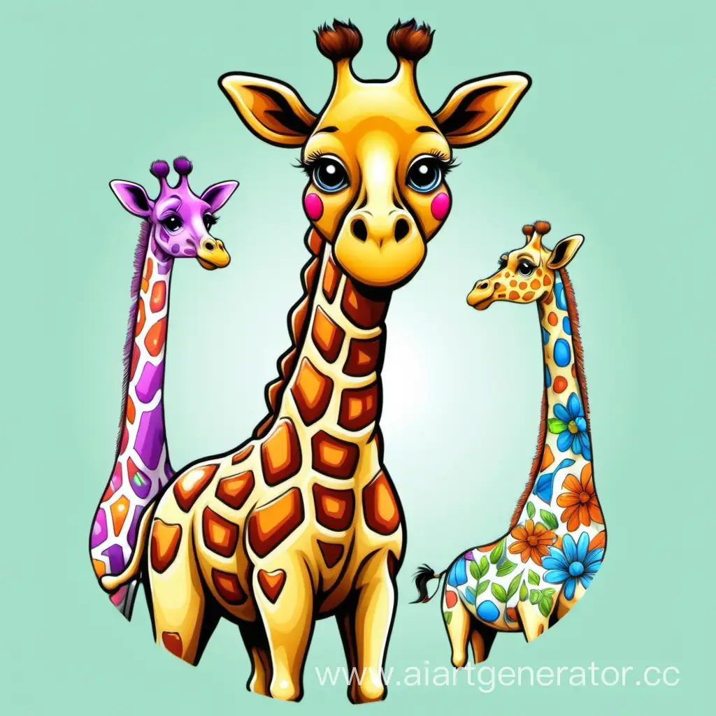 Vibrantly-Dressed-Children-on-Giraffe-Adventure