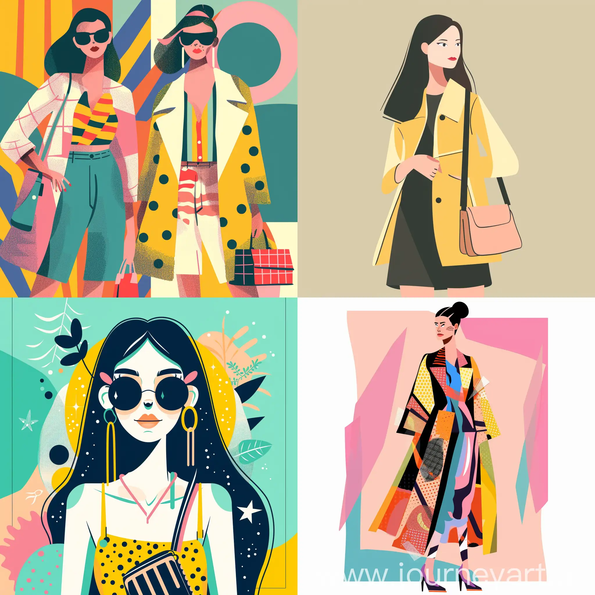 Trendy-Flat-Illustration-of-Fashionable-Outfits