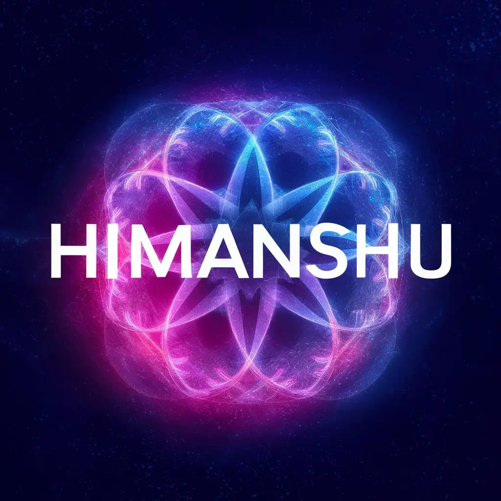 logo, God level energy, with the text "Himanshu", typography