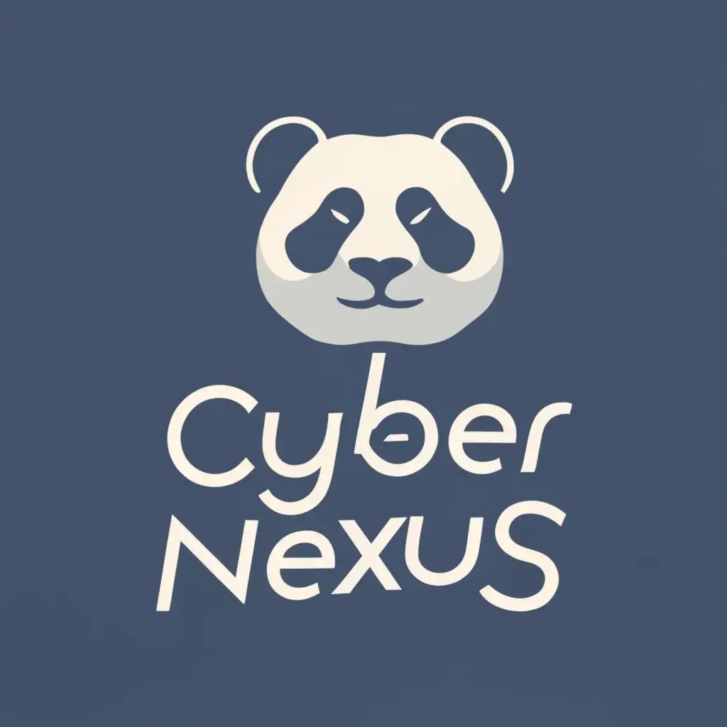 logo, a panda, with the text "CyberNexus", typography, be used in Technology industry