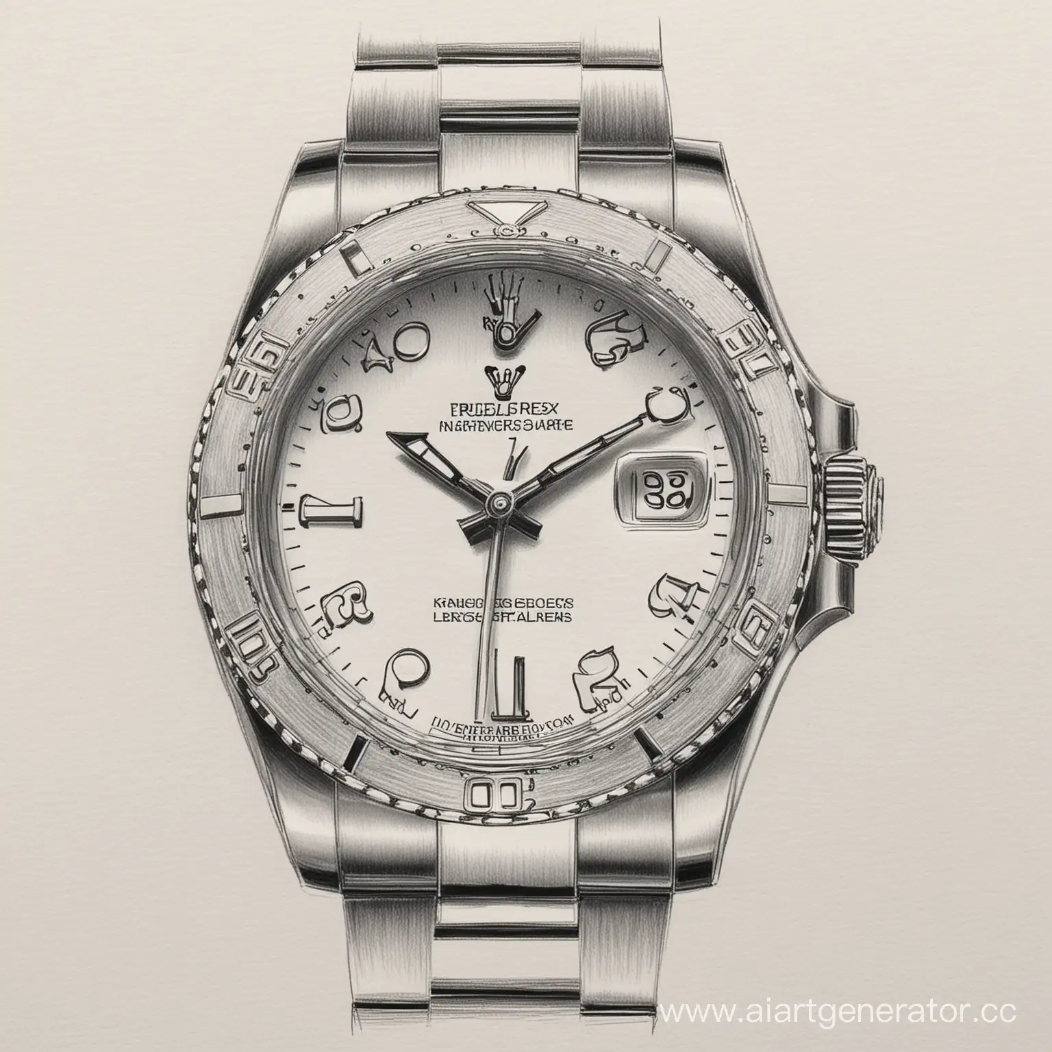 Нарисуй часы Rolex без логотипа 