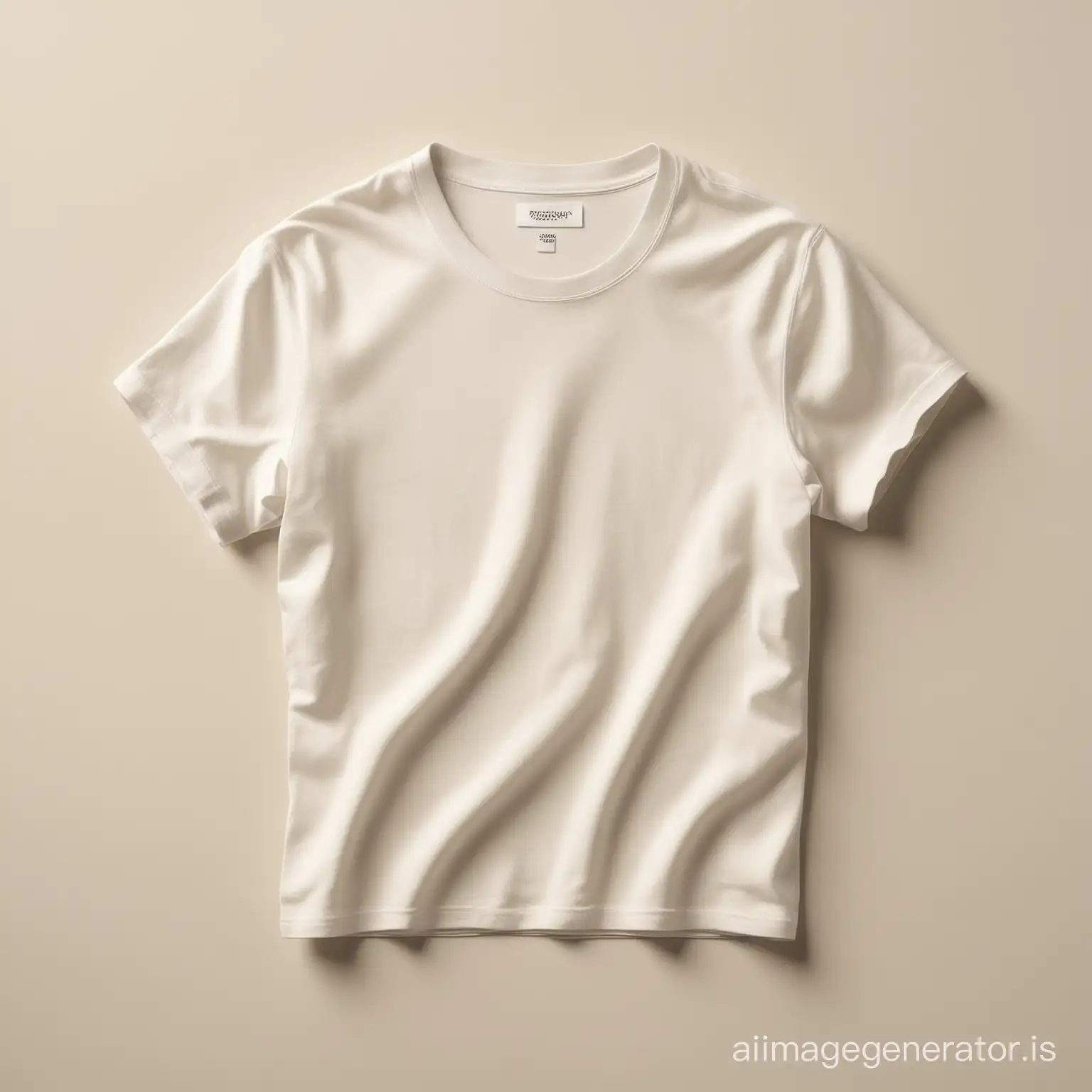 Luxurious-Ivory-Cotton-TShirt-in-Natural-Daylight-Studio-Setting