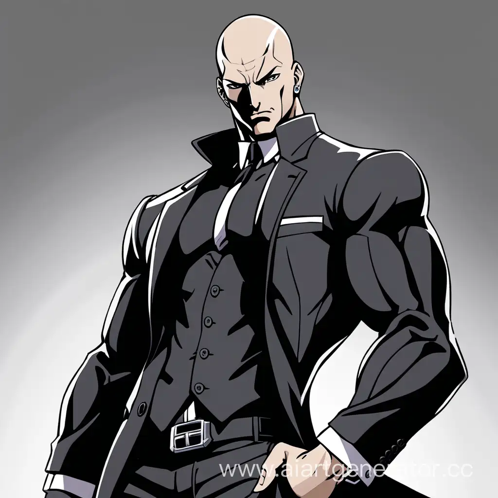 Muscular-Hitman-in-JJBA-Style-Wearing-Black-Clothes