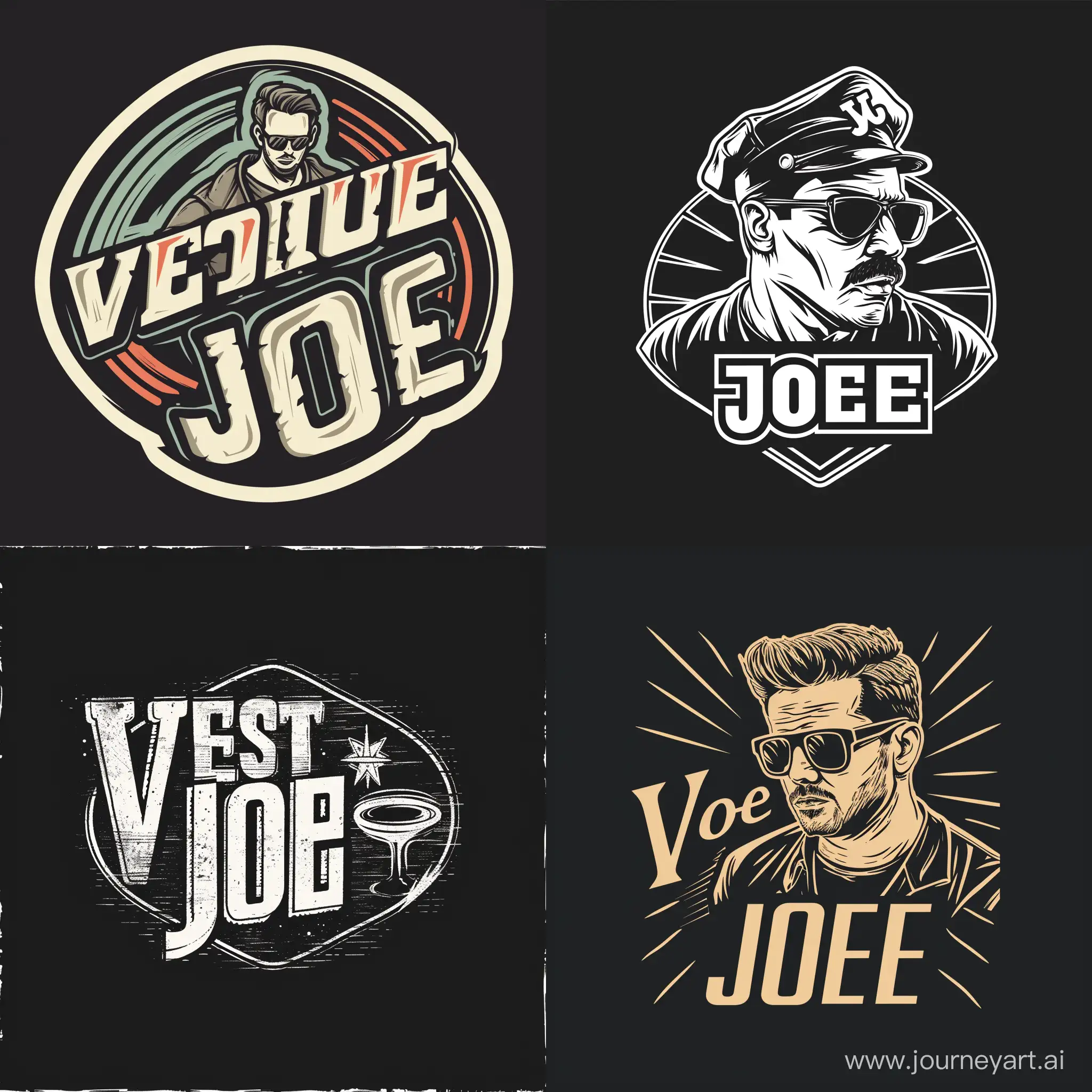 a minimalist t shirt logo for a bachelor party for a guy named joe. the party is in vegas. make the style as minimalist and collegiate