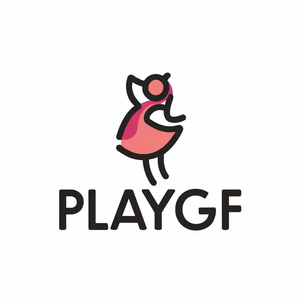 LOGO-Design-For-PlayGF-Modern-Cam-Girl-Theme-with-Short-Skirt-Symbolism