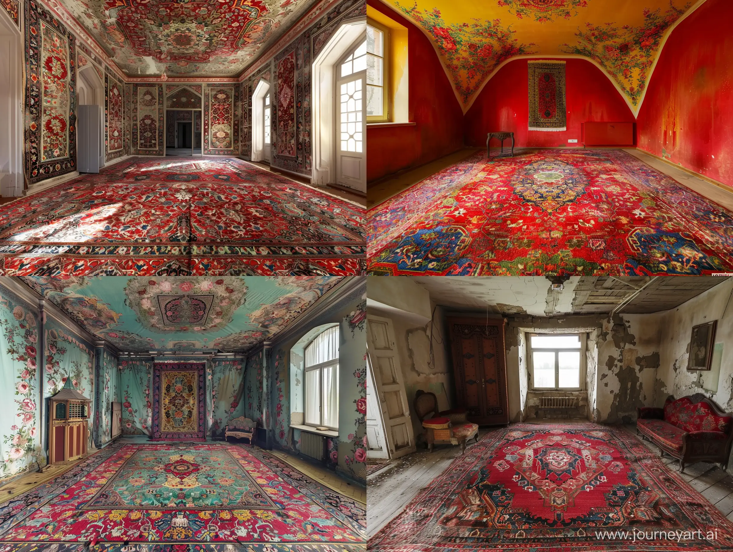 A room looks like an iranian carpet