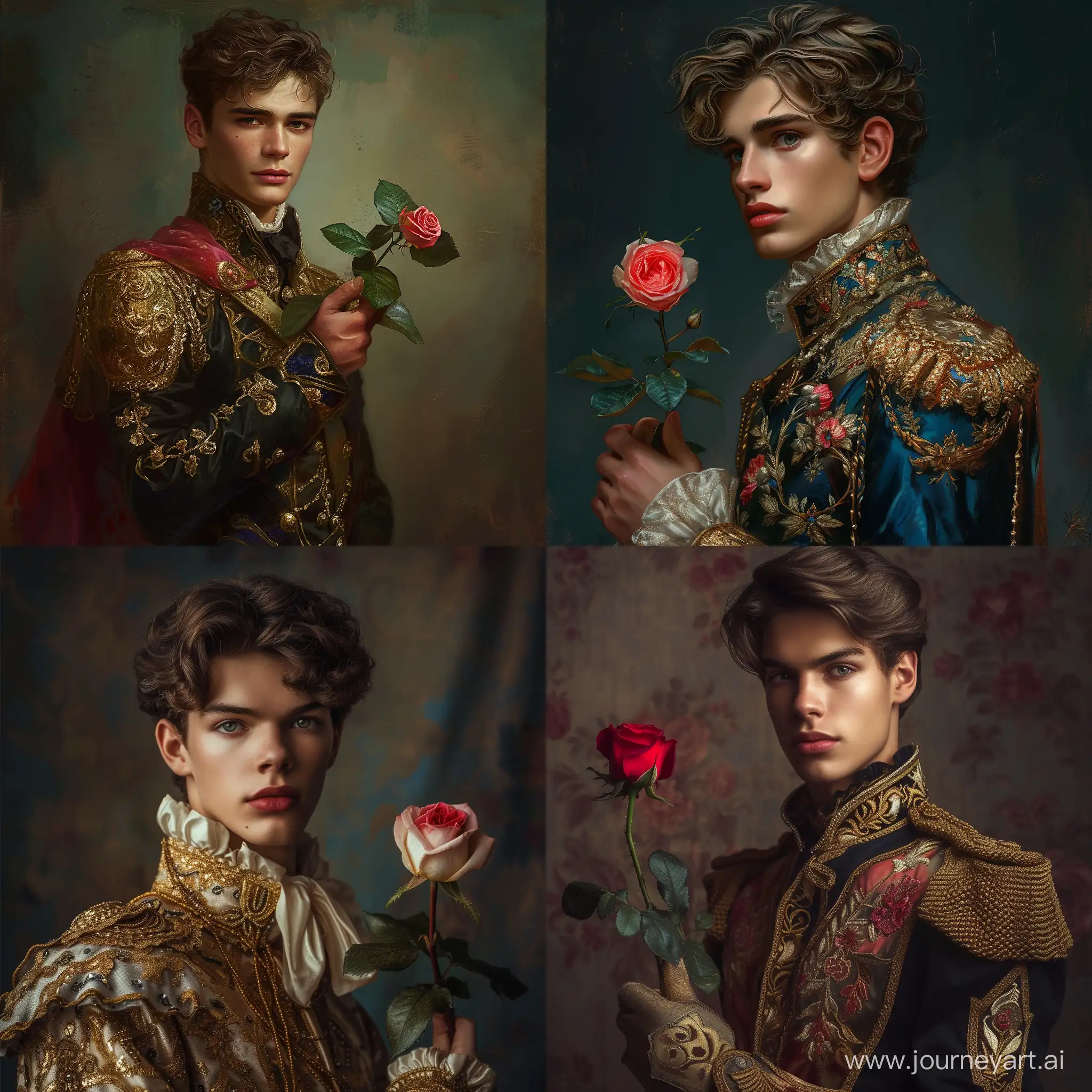 Elegant-20YearOld-Prince-Holding-a-Rose-Royal-Portrait