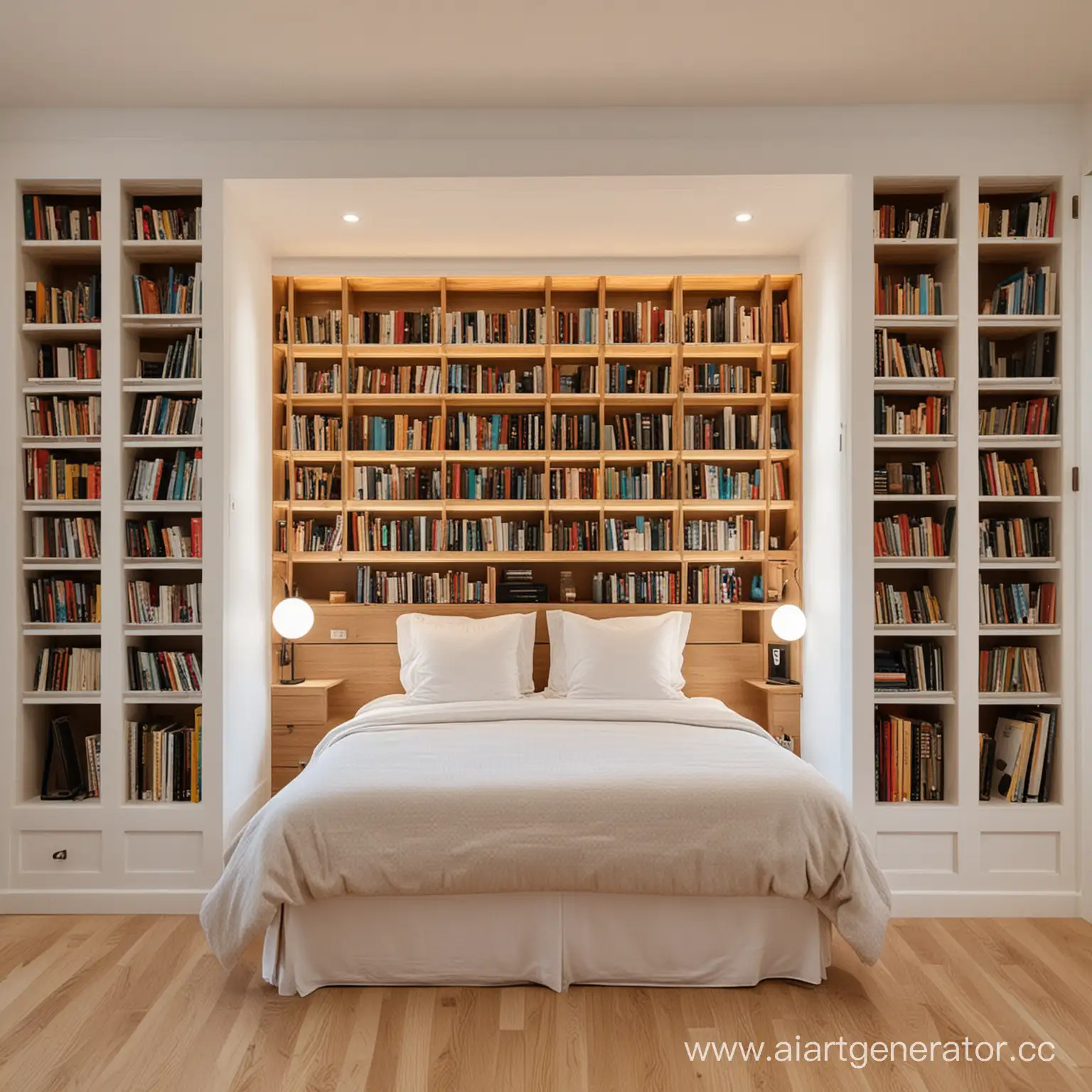 Bedroom-with-Builtin-Wall-Library