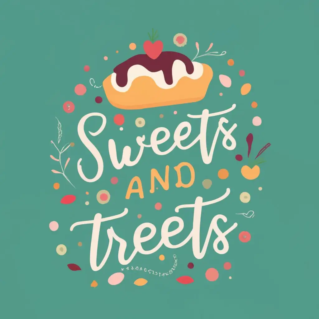 logo, a pastry, with the text "Sweets and Treets", typography