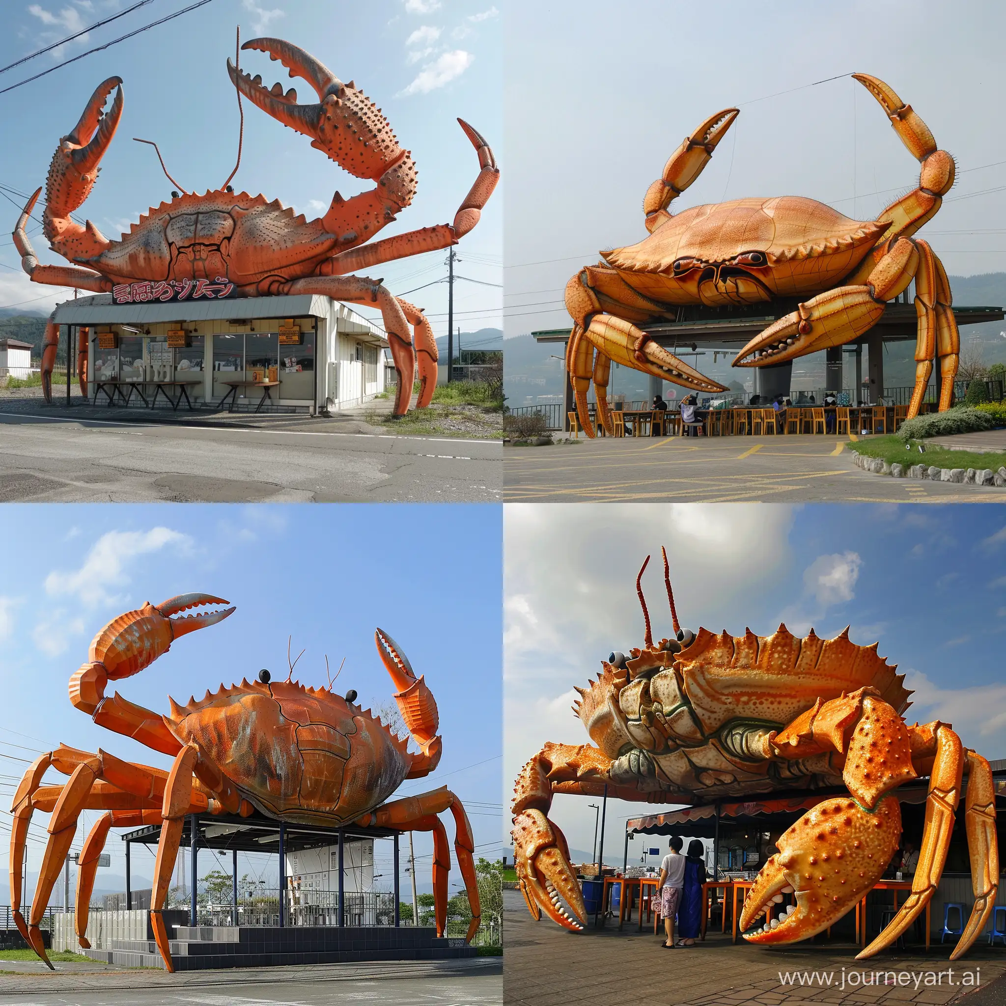 Crabshaped-Tourist-Restaurant-with-Vibrant-Ambiance