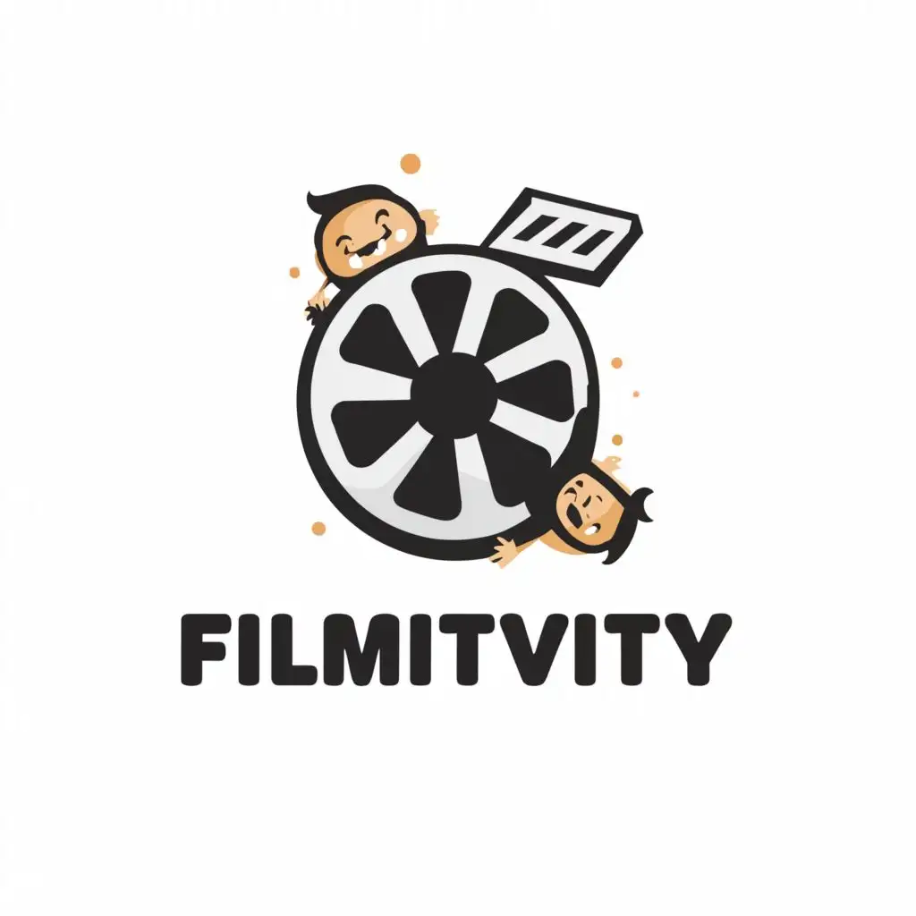 a logo design,with the text "Filmtivity", main symbol:kids,Moderate,be used in Entertainment industry,clear background