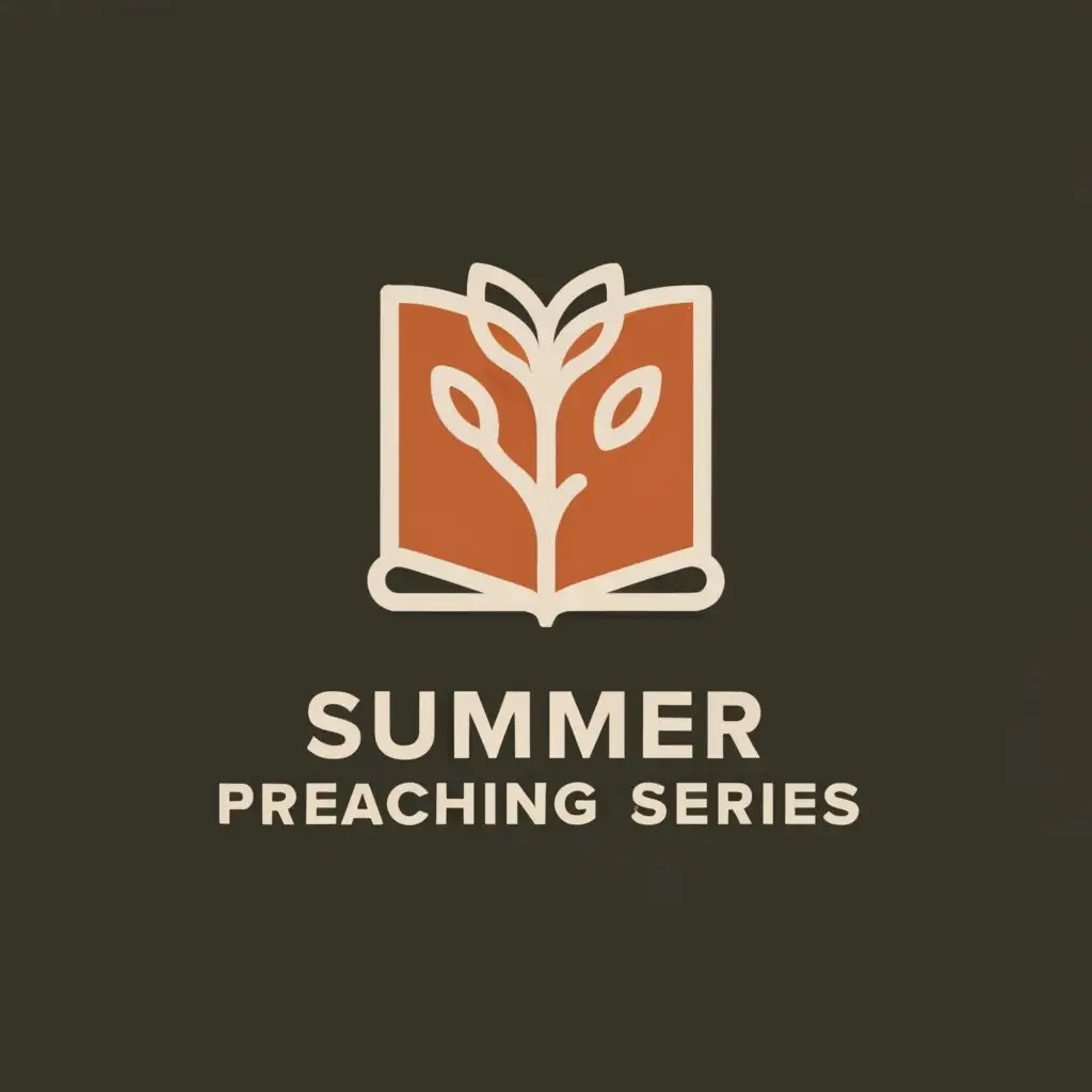 a logo design,with the text "Summer Preaching Series", main symbol:Open Bible,Moderate,be used in Religious industry,clear background