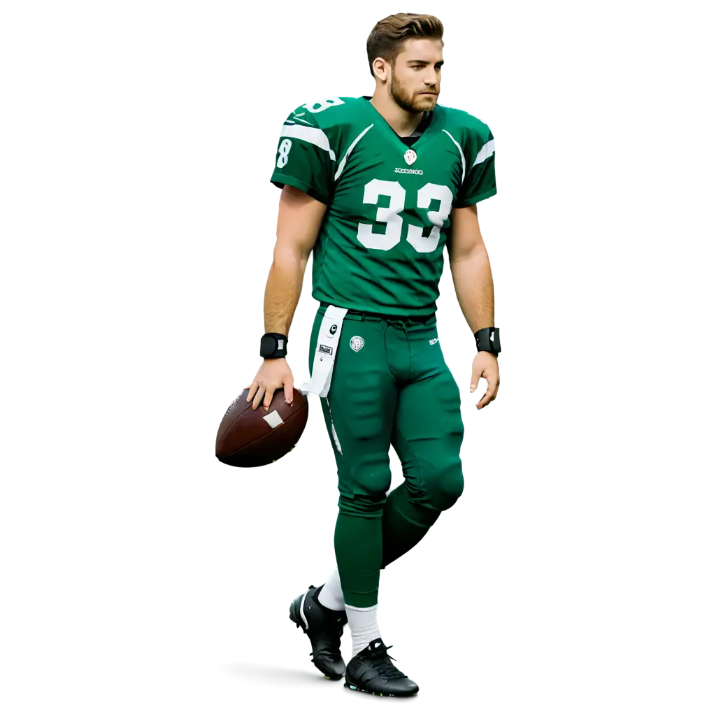 a football player, walking