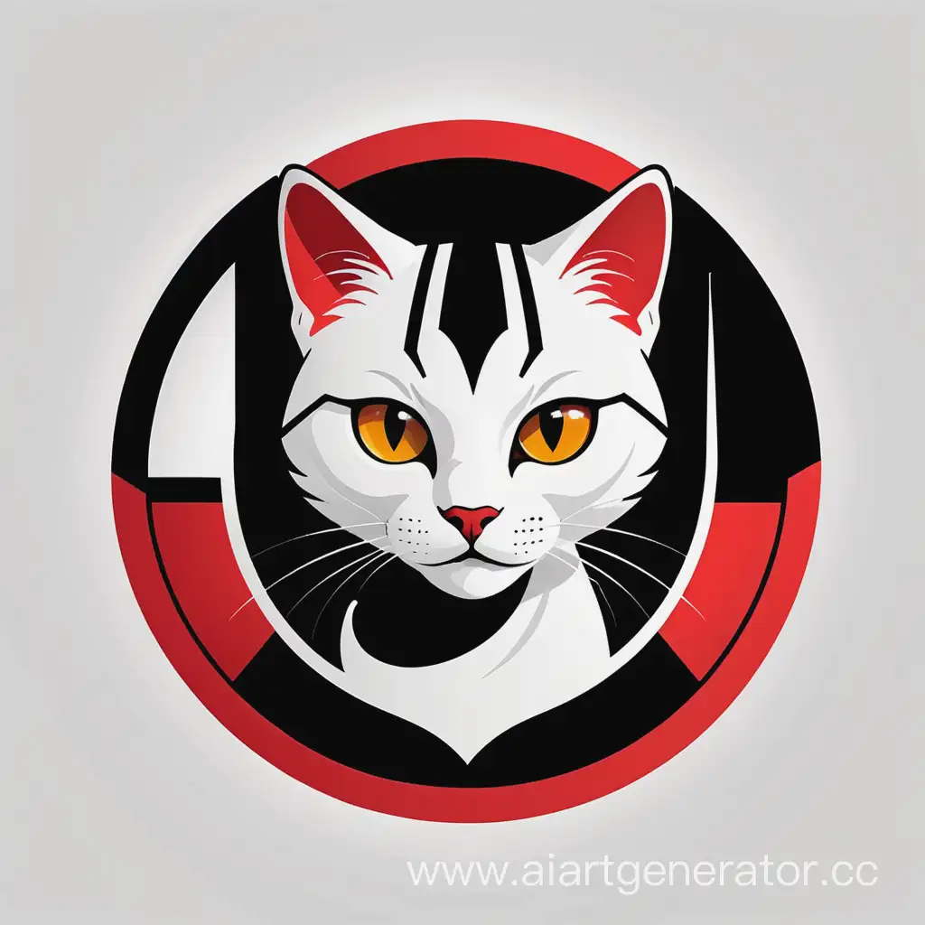 Логотип Cats' Legion ,красный чёрный белый, 
