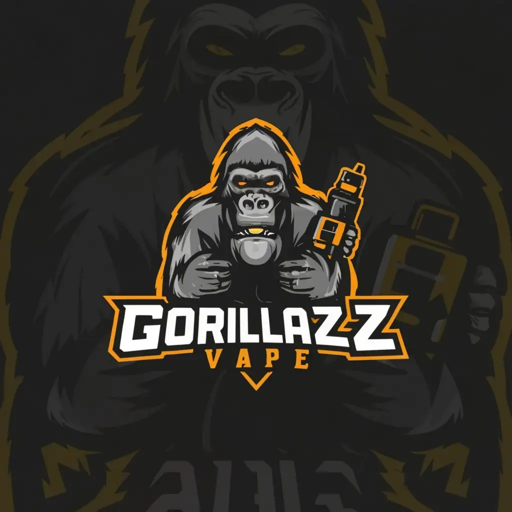 a logo design,with the text "GorillazzzVape", main symbol:Gorilla in the underground style,Умеренный,be used in Розничная торговля industry,clear background