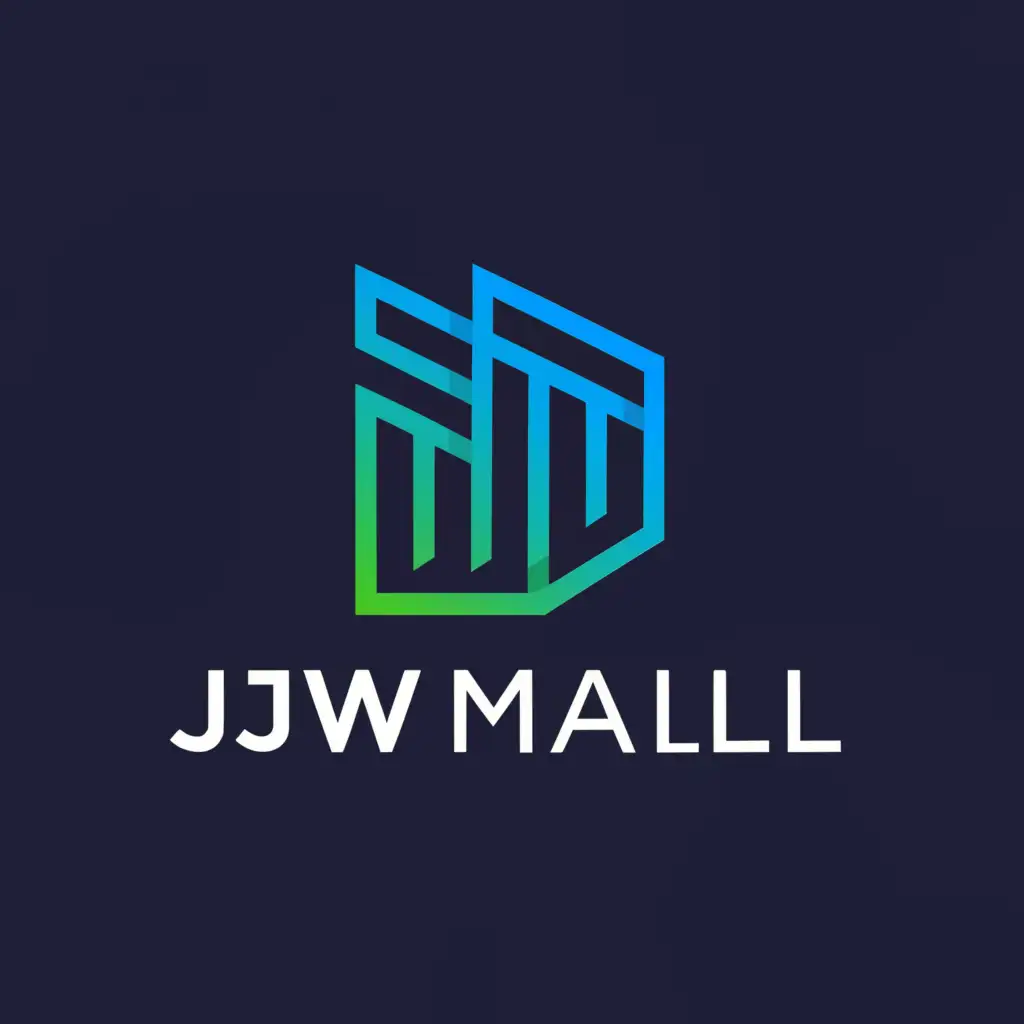 a logo design,with the text "JJW MALL", main symbol:shopping mall,Moderate,be used in Technology industry,clear background