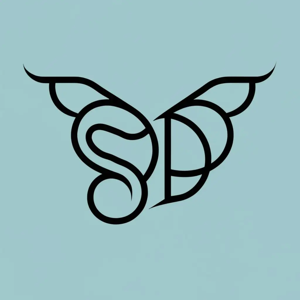 logo, S and D as wings of the butterfly, with the text "S D", typography, be used in Retail industry