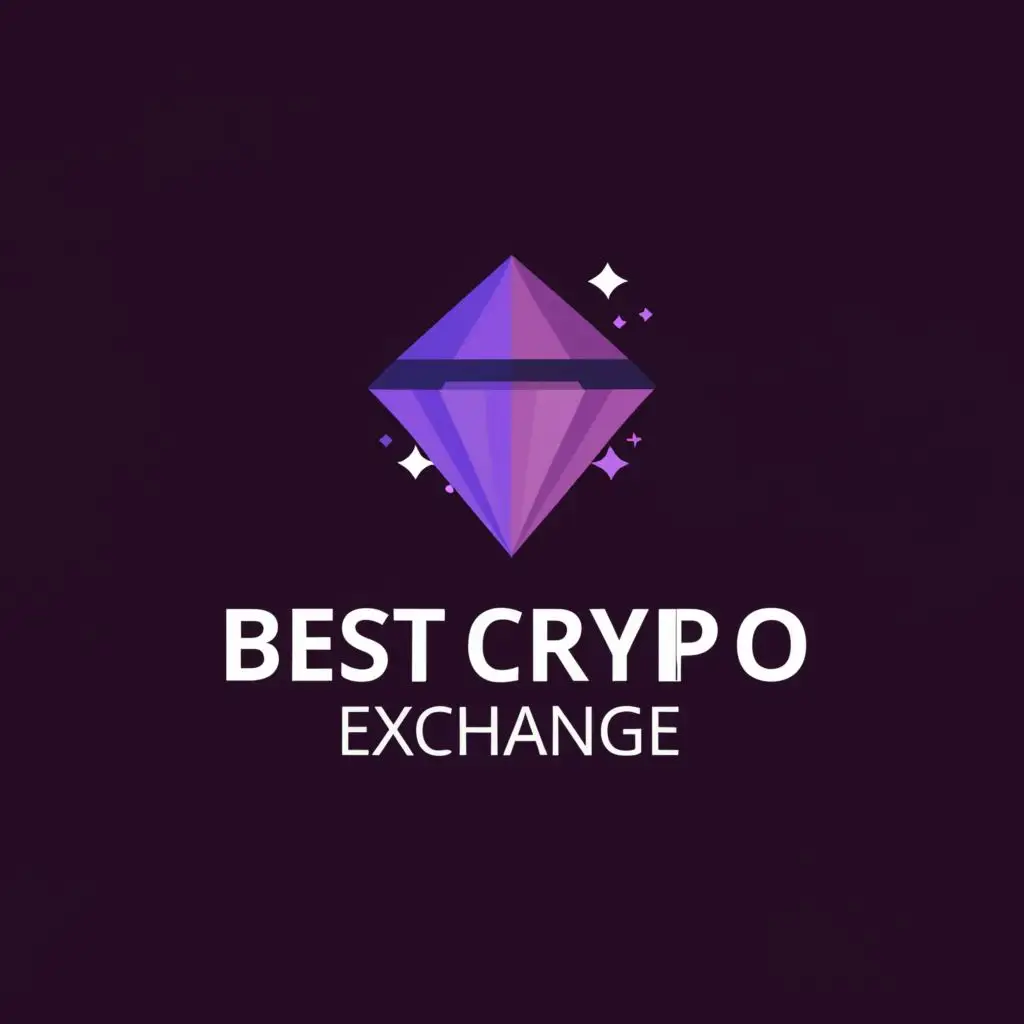 a logo design,with the text "Best crypto exchange", main symbol:purple Crystal on a black background,Moderate,be used in Finance industry,clear background