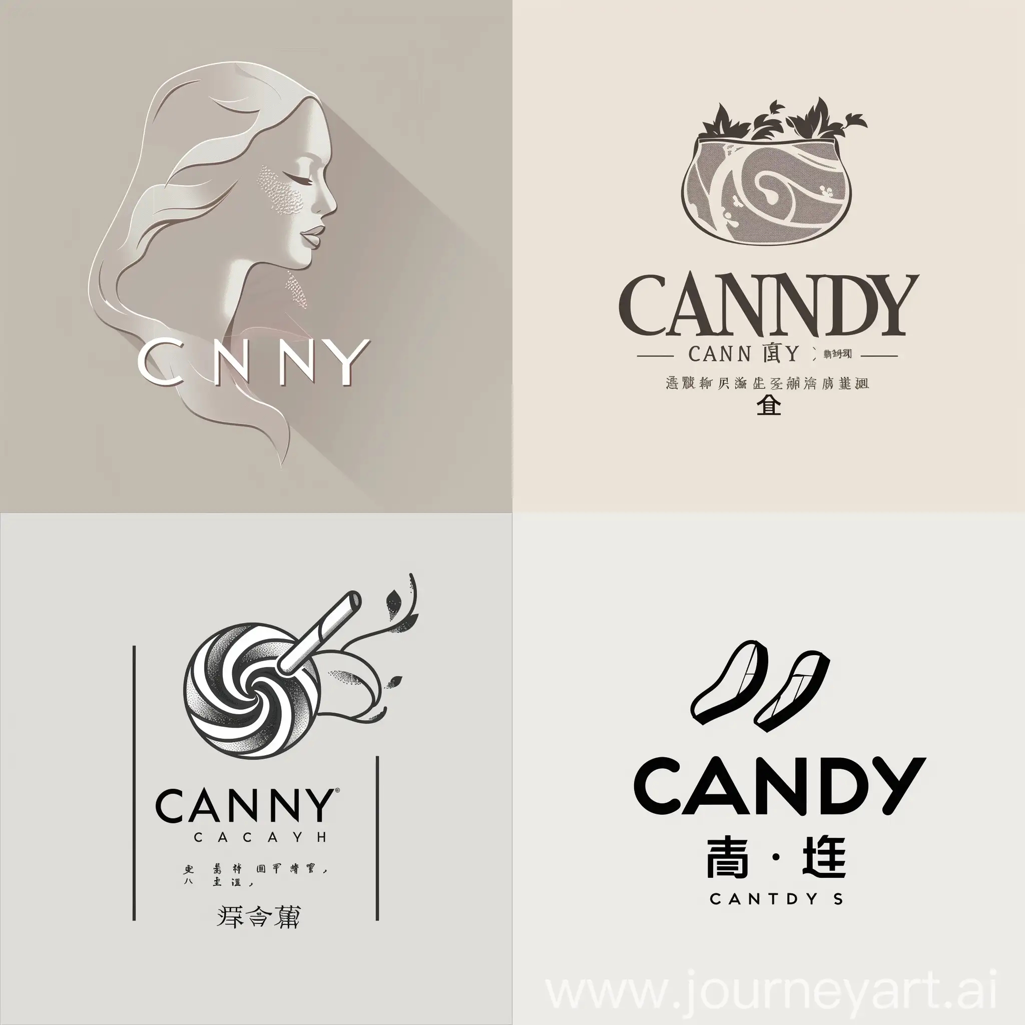 Elegant-HighEnd-CANDY-Womens-Fashion-Logo-with-Chic-FlatPainted-Candy-Design